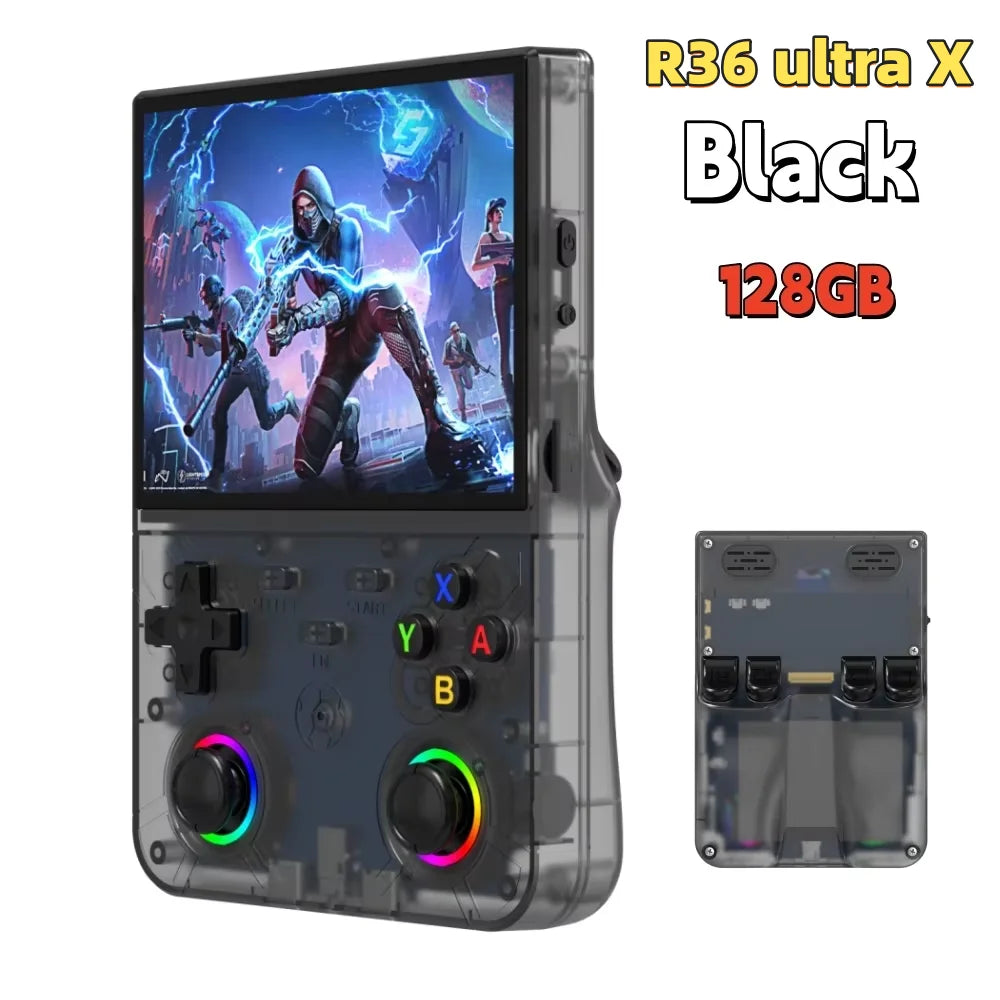 R36S Retro R36 Ultra Handheld Video Game Console IPS Screen 128GB Games Portable Pocket Player Linux System R36XX PRO