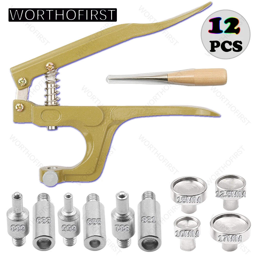 Leather Working Hand Press Tools for Snap Buttons Jeans DIY Leathercraft Clothing Bags Coat Sewing Accessories