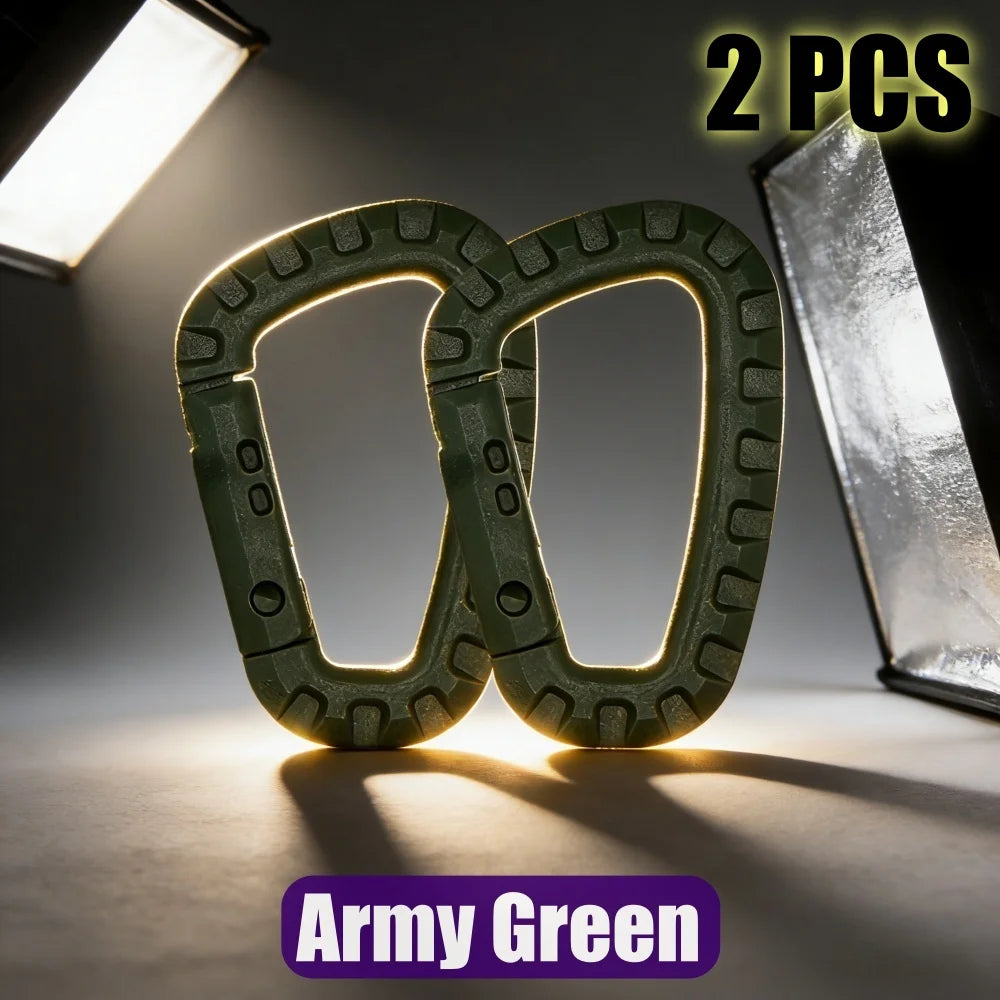 2/4/6Pcs Plastic Carabiner Molle Clip Keychain Hard Spring Snap Gear Hook Outdoor Camping Hiking Tools