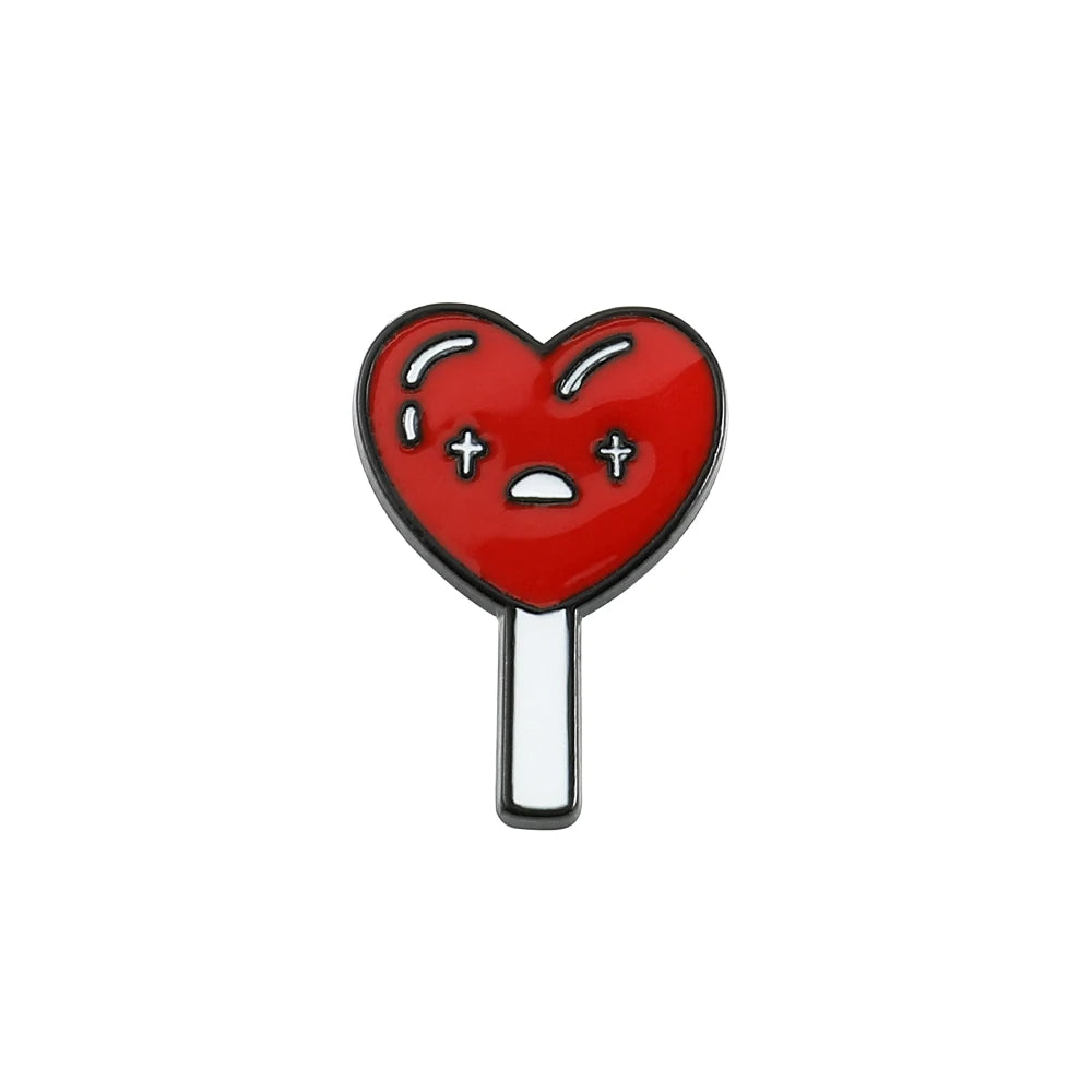 Rapper Bad Bunny Metal Enamel Brooch Bad Rabbit Red Heart Lapel Pins for Backpack Denim Jacket Badges Accessories Jewelry