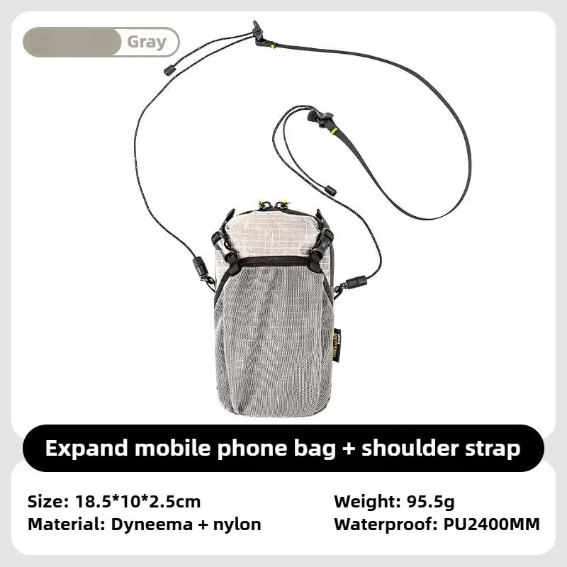 HIKEMAN Dyneema Water Bottle Holder Bag Phone Pocket and Quick-Adjust Strap Waterproof 420D Nylon for Cycling Hiking Camping