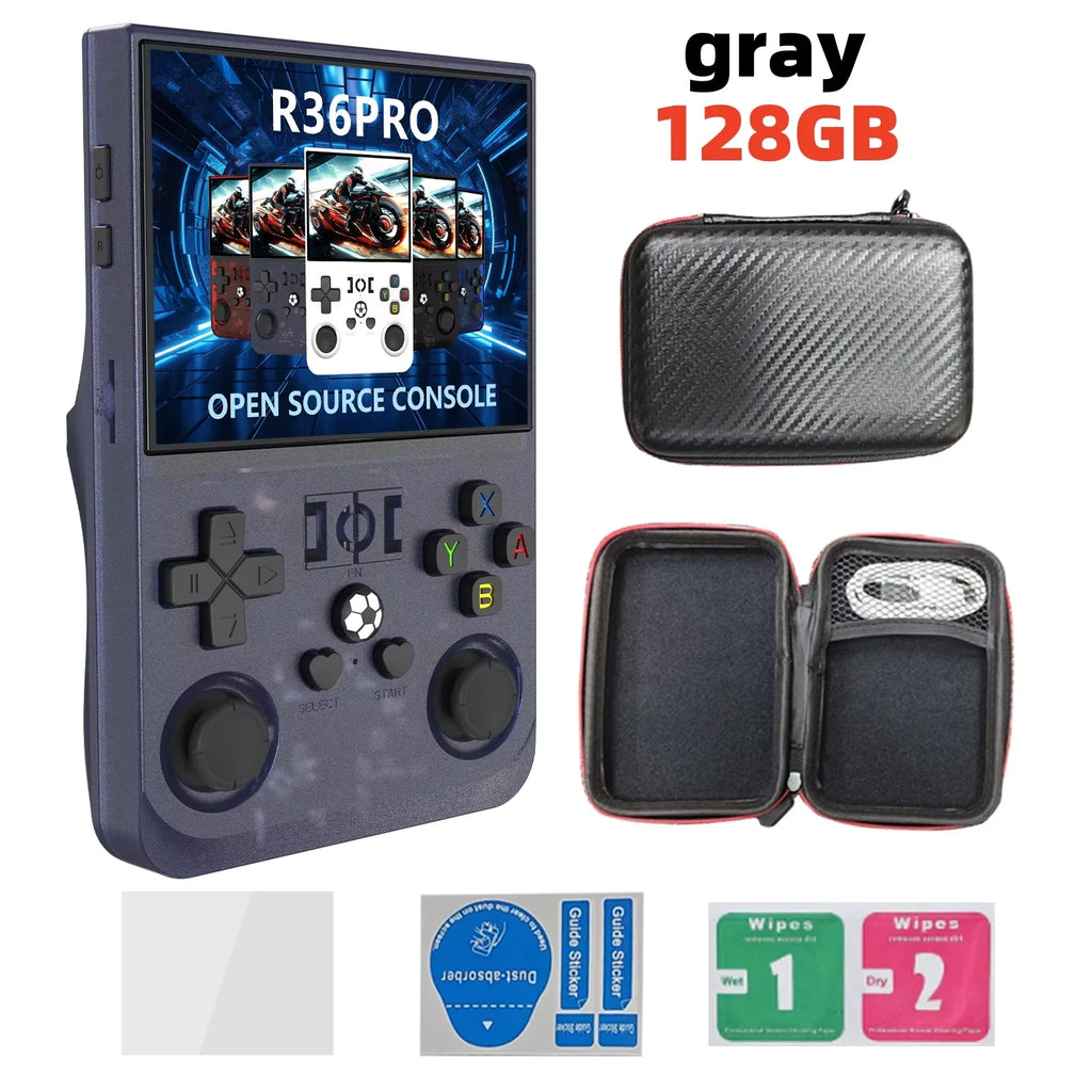 R36S Retro R36 Ultra Handheld Video Game Console IPS Screen 128GB Games Portable Pocket Player Linux System R36XX PRO