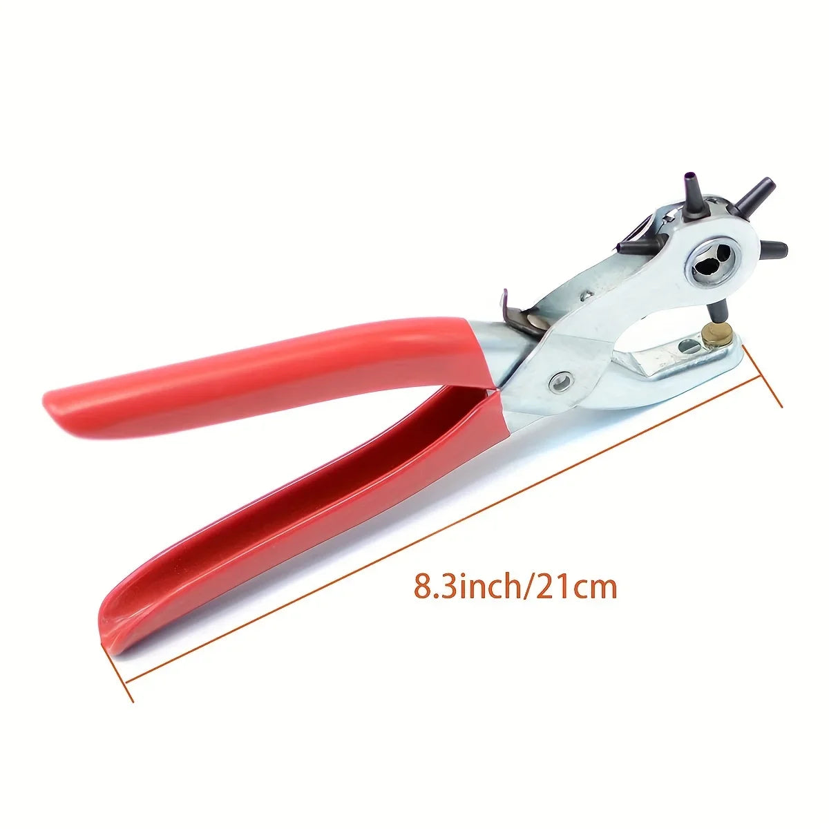 6-Size Rotary Leather Punch - Heavy Duty Belt Hole Puncher Tool w for DIY Crafting & Leatherworking Kits