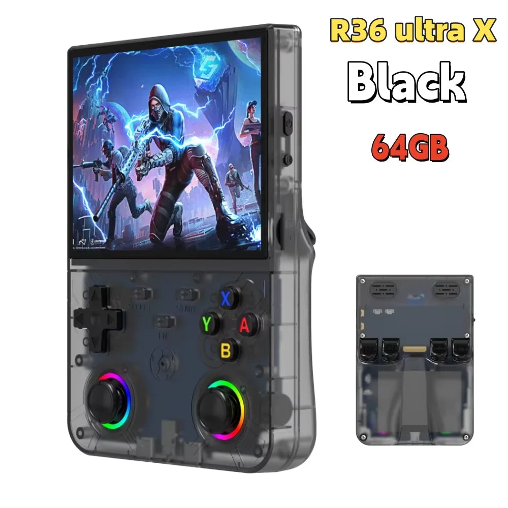 R36S Retro R36 Ultra Handheld Video Game Console IPS Screen 128GB Games Portable Pocket Player Linux System R36XX PRO