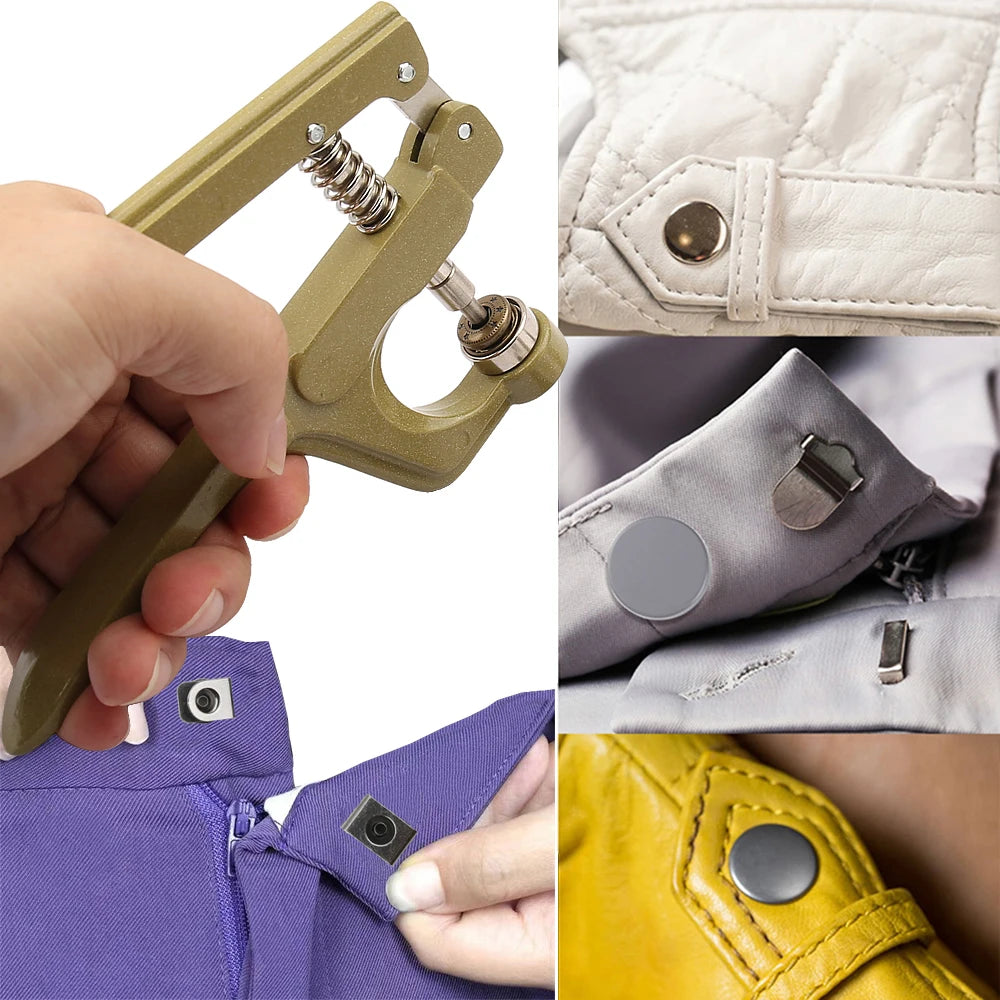 Leather Working Hand Press Tools for Snap Buttons Jeans DIY Leathercraft Clothing Bags Coat Sewing Accessories