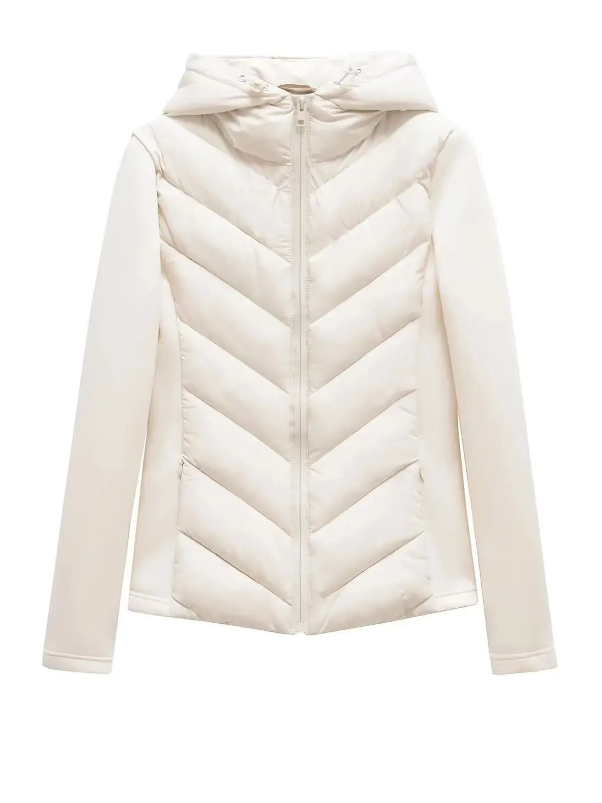 2025 Autumn Winter Women's Elegant Patchwork Hooded Air Cotton Jackets Lady Fashion Army Green Warm Slim Fit Sports Parkas Coats