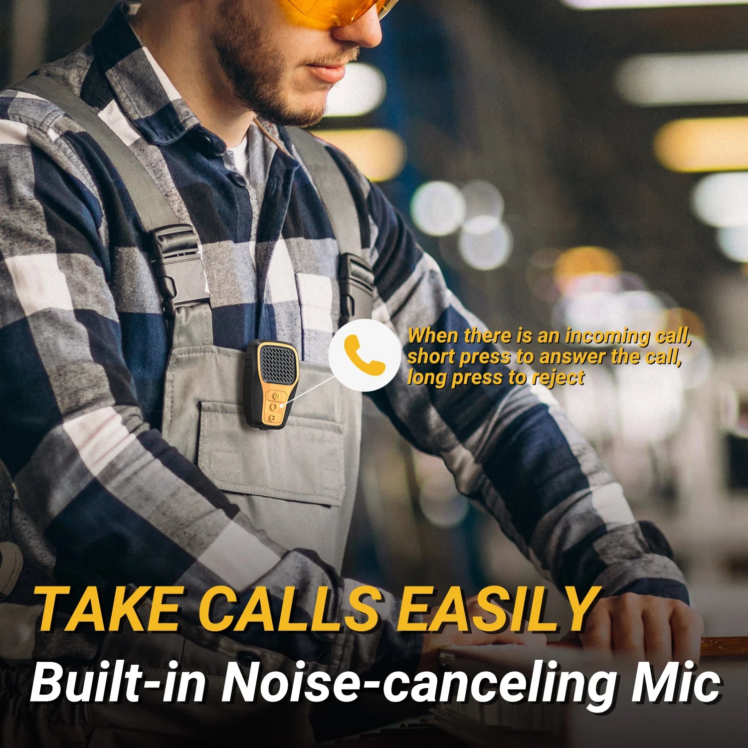 Wearable Mini Clip-on Bluetooth Speaker - Hands-Free Calls, Noise Cancelling Mic, IP67 Waterproof, Gym Ready