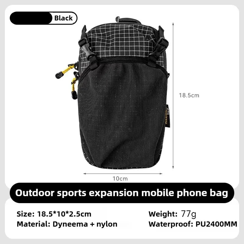 HIKEMAN Dyneema Water Bottle Holder Bag Phone Pocket and Quick-Adjust Strap Waterproof 420D Nylon for Cycling Hiking Camping