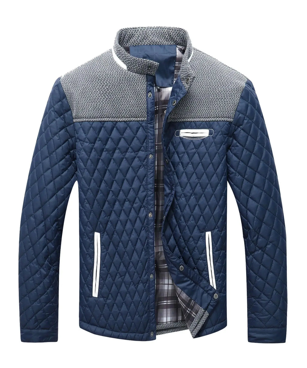 Men's Jackets Casual Bomber Coat Diamond Quilted Puffer Down Lightweight Casual Button Down High Quality Overshirt Us Size