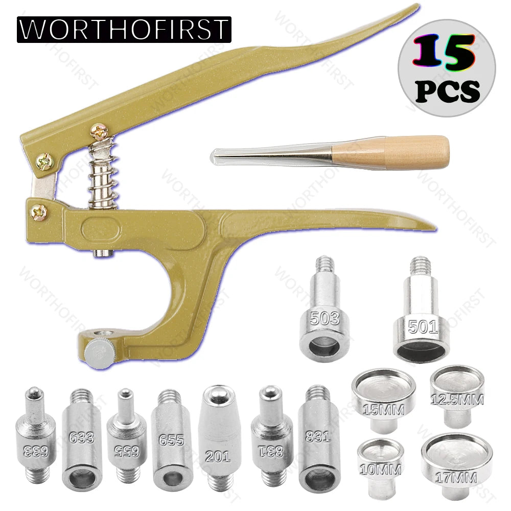 Leather Working Hand Press Tools for Snap Buttons Jeans DIY Leathercraft Clothing Bags Coat Sewing Accessories