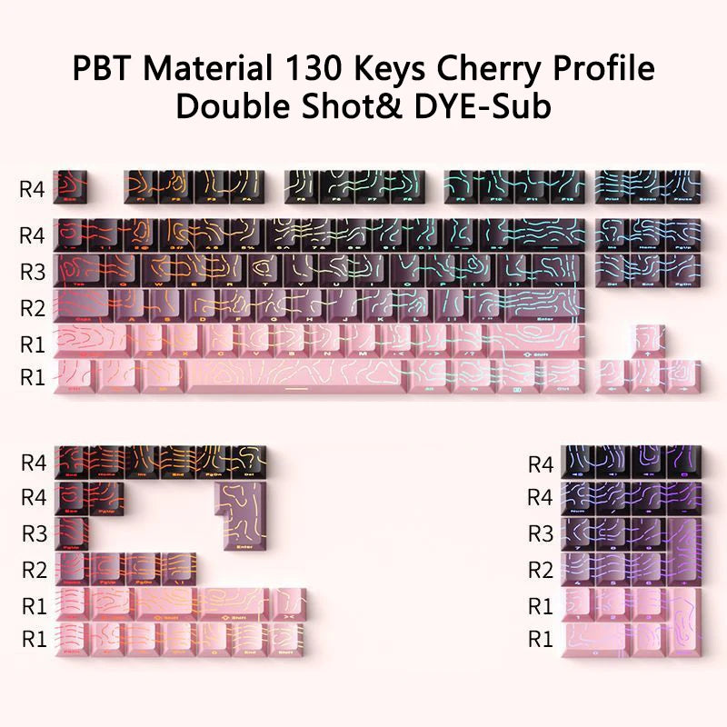 Contour 4.0 Side Engraved Keycap PBT Translucent 97/130 Key Mechanical Keyboard Key Cap White For Magnetic Switch F75 GMK87
