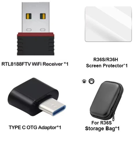 R36S (WiFi) RTL8188FTV USB Dongles and TYPE C OTG adaptor for R36S R36H R36 R36PLUS Retro Gaming console Handheld Accessories