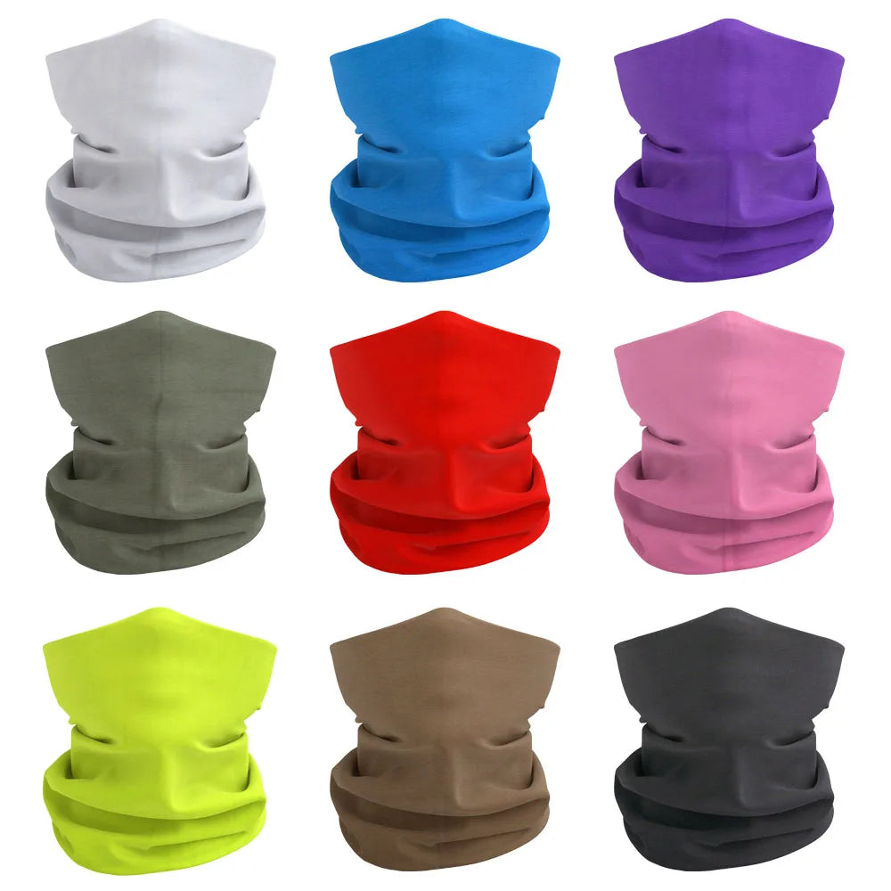 Breathabale Neck Gaiters for Men Women Dustproof Quickdry Solid Color HeadScarf for Hiking Cycling Fishing Face Shield Bandana