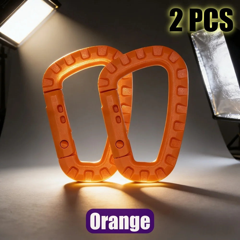 2/4/6Pcs Plastic Carabiner Molle Clip Keychain Hard Spring Snap Gear Hook Outdoor Camping Hiking Tools