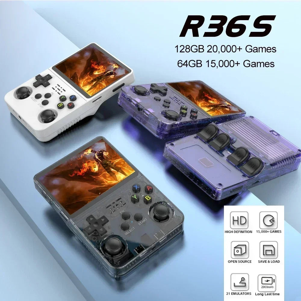 BOYHOM 256G 128G R36S Retro Handheld Game Console Linux System 3.5 Inch IPS Portable Pocket Player 64GB Video Gaming Kids Gifts