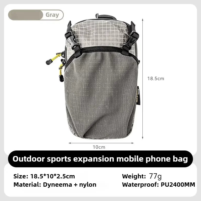 HIKEMAN Dyneema Water Bottle Holder Bag Phone Pocket and Quick-Adjust Strap Waterproof 420D Nylon for Cycling Hiking Camping