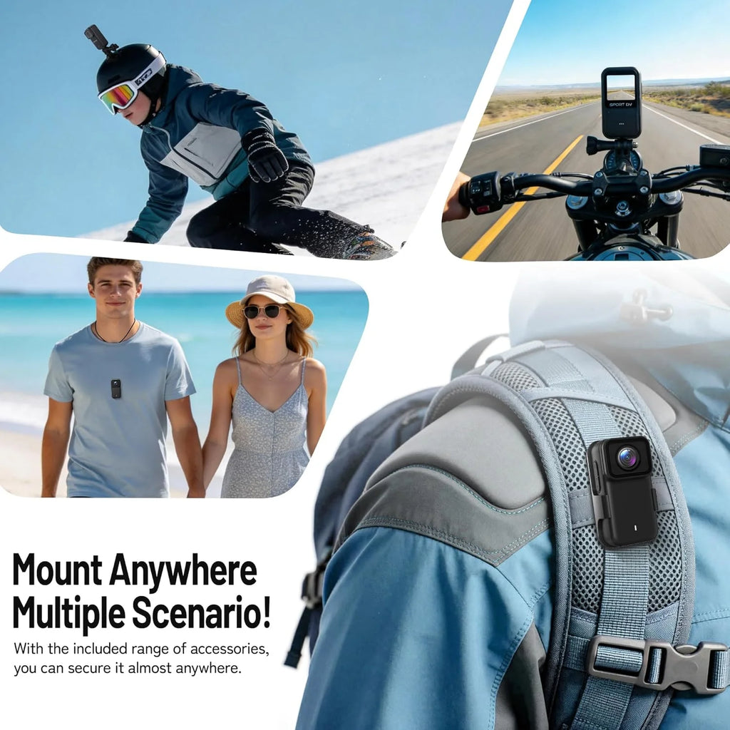 M21 4K MINI Camera WiFi Thumb Action Cameras, Body Cameras with Audio and Video Recording, Waterproof Magnetic Wearable Portable