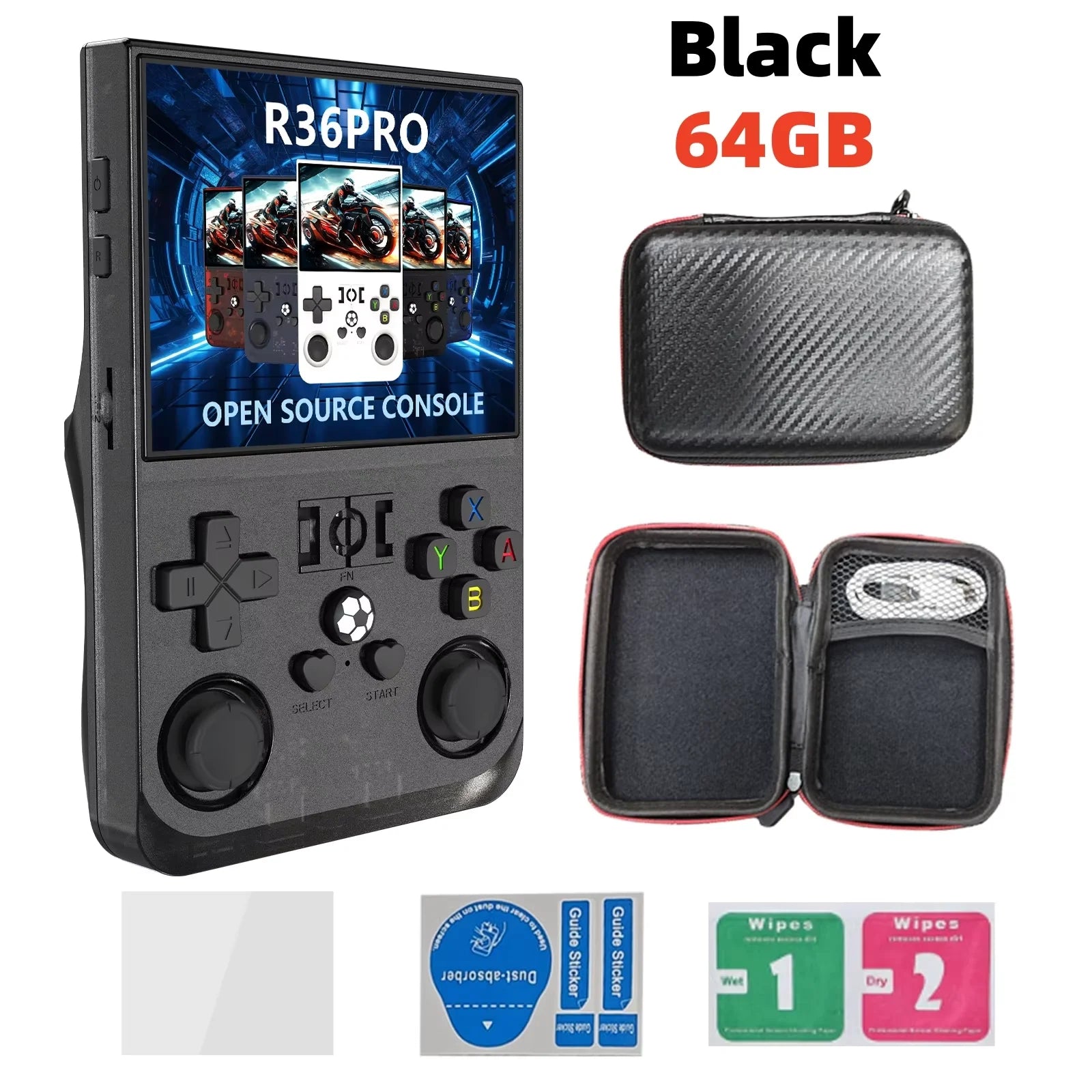 R36S Retro R36 Ultra Handheld Video Game Console IPS Screen 128GB Games Portable Pocket Player Linux System R36XX PRO