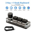 Macro Mechanical Keyboard RGB Mini Gaming Custom Programming Knob Keypads 3 Keys For Photoshop