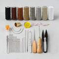 Upholstery Repair Sewing Kit Heavy Duty Sewing Kit Leather Working Tools with Awl Tools,Hand Stitching Needles,Thread