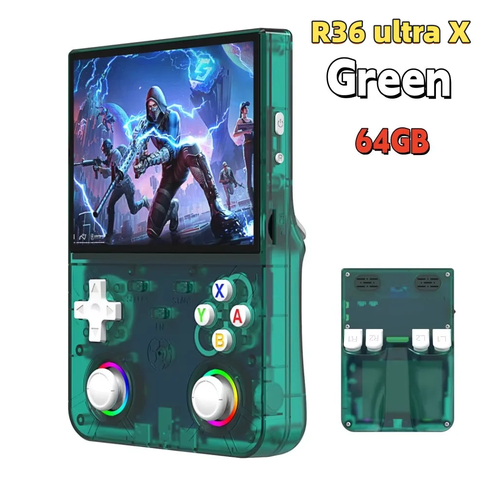 R36S Retro R36 Ultra Handheld Video Game Console IPS Screen 128GB Games Portable Pocket Player Linux System R36XX PRO