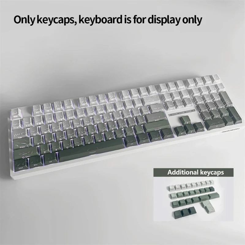New Topographic Keycaps 4.0 Version Shine Through 98 Key PBT Cherry Profile Side Print Backlit for MX Gamer Mechanical Keyboard
