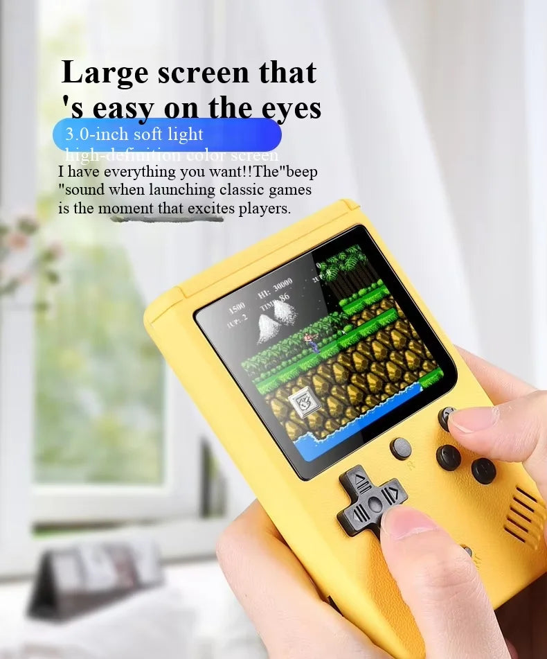 Retro Handheld Games Console Built-in 500 Video Games Portable Gaming Player with 3.0 Inch IPS Screen and Rechargeable Battery