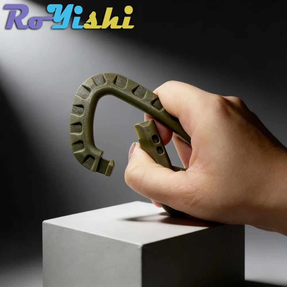 2/4/6Pcs Plastic Carabiner Molle Clip Keychain Hard Spring Snap Gear Hook Outdoor Camping Hiking Tools