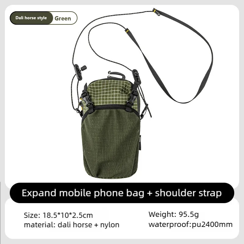 HIKEMAN Dyneema Water Bottle Holder Bag Phone Pocket and Quick-Adjust Strap Waterproof 420D Nylon for Cycling Hiking Camping