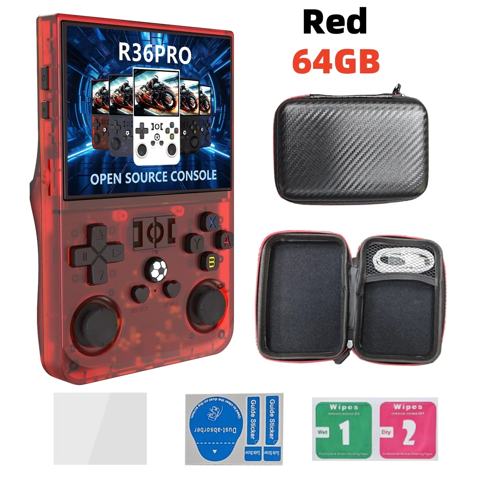 R36S Retro R36 Ultra Handheld Video Game Console IPS Screen 128GB Games Portable Pocket Player Linux System R36XX PRO