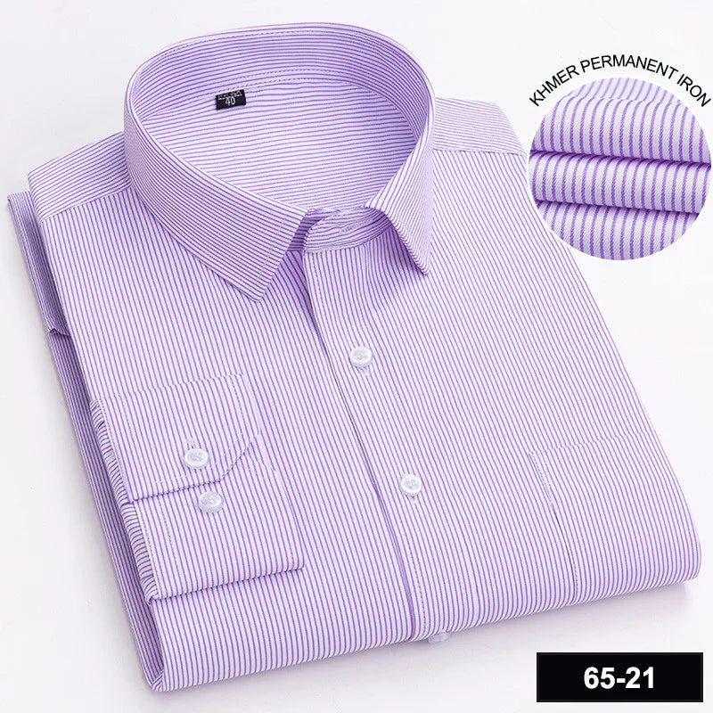 Men's Long Sleeve Shirt High-quality Fashion Casual Print Plaid Stripe Single Pocket Fit Business Formal Office Four Season Top