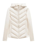 2025 Autumn Winter Women's Elegant Patchwork Hooded Air Cotton Jackets Lady Fashion Army Green Warm Slim Fit Sports Parkas Coats