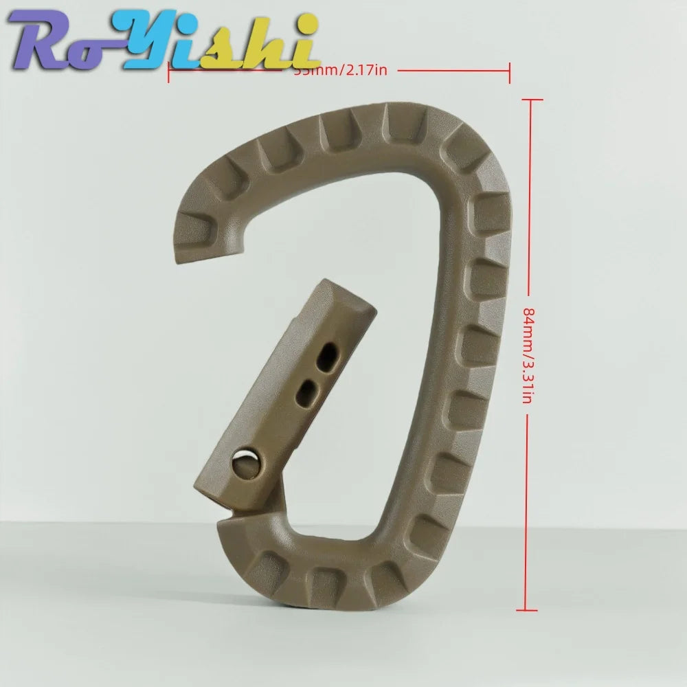 2/4/6Pcs Plastic Carabiner Molle Clip Keychain Hard Spring Snap Gear Hook Outdoor Camping Hiking Tools