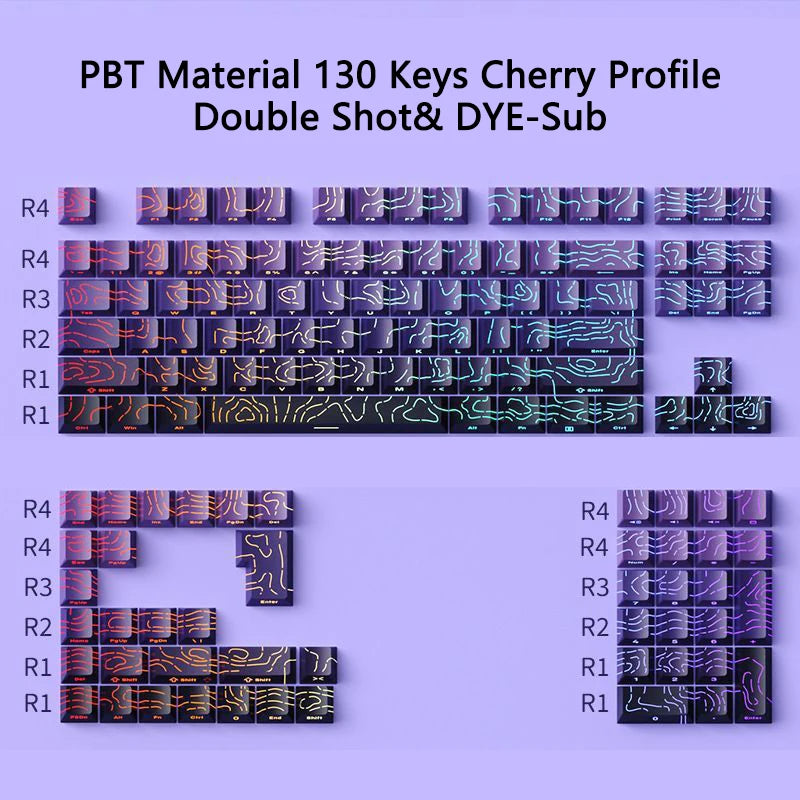 Contour 4.0 Side Engraved Keycap PBT Translucent 97/130 Key Mechanical Keyboard Key Cap White For Magnetic Switch F75 GMK87
