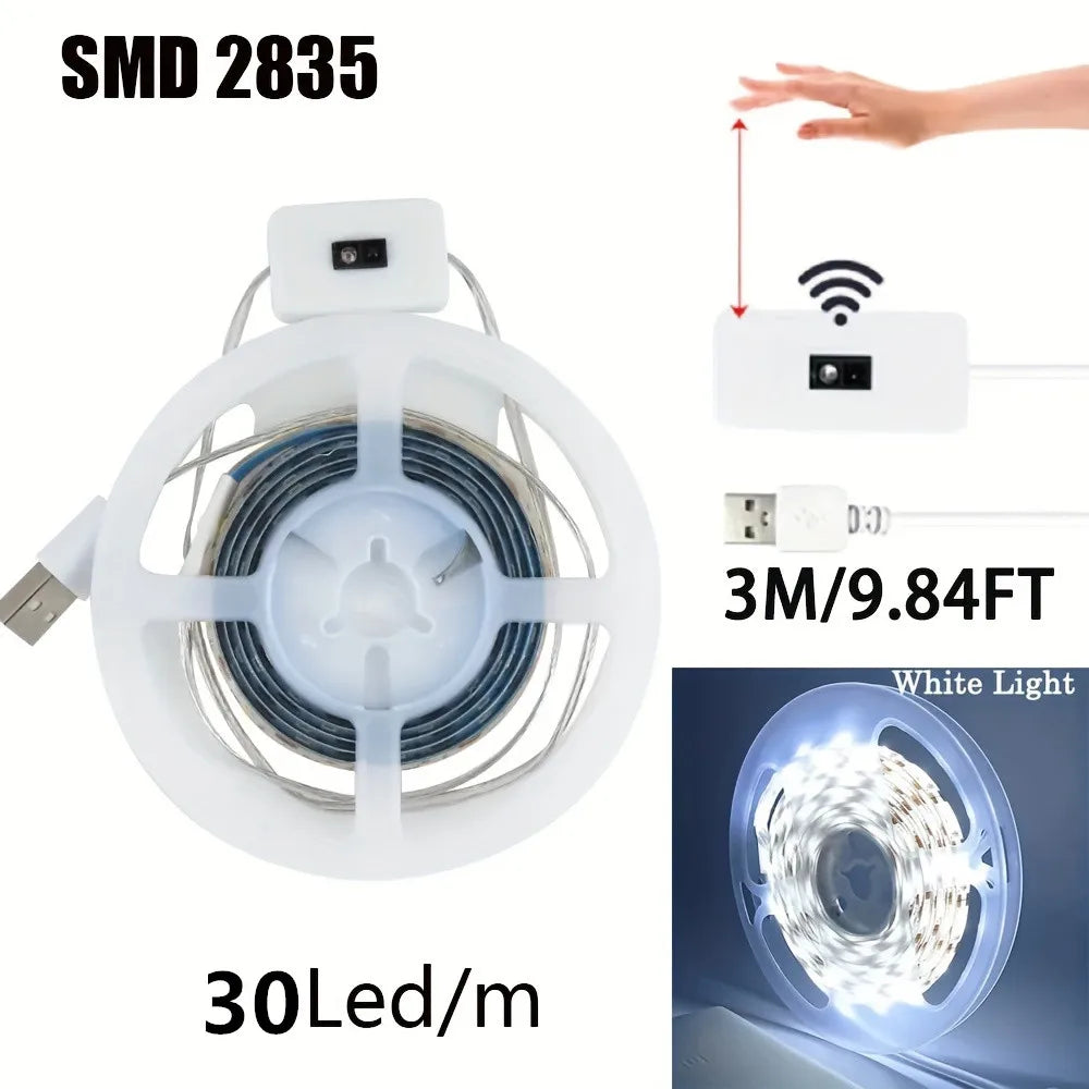 USB LED Strip Lights DC 5V Smart Dimmer Hand Scan Sensor Switch On/off Control Backlight Tape TV Lamp Tape Bedroom Home Decor