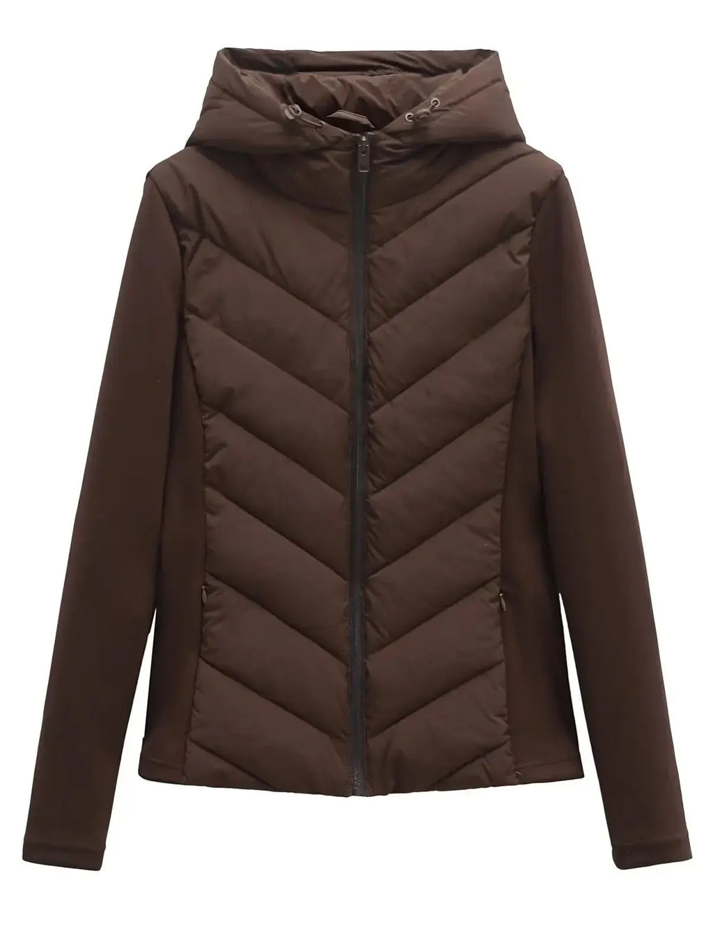 2025 Autumn Winter Women's Elegant Patchwork Hooded Air Cotton Jackets Lady Fashion Army Green Warm Slim Fit Sports Parkas Coats
