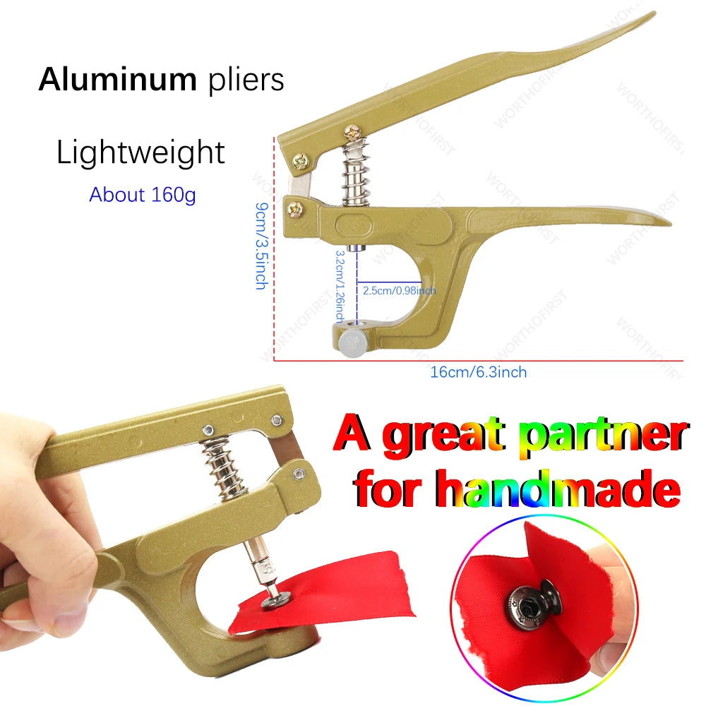 Leather Working Hand Press Tools for Snap Buttons Jeans DIY Leathercraft Clothing Bags Coat Sewing Accessories