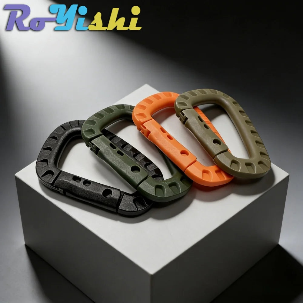 2/4/6Pcs Plastic Carabiner Molle Clip Keychain Hard Spring Snap Gear Hook Outdoor Camping Hiking Tools