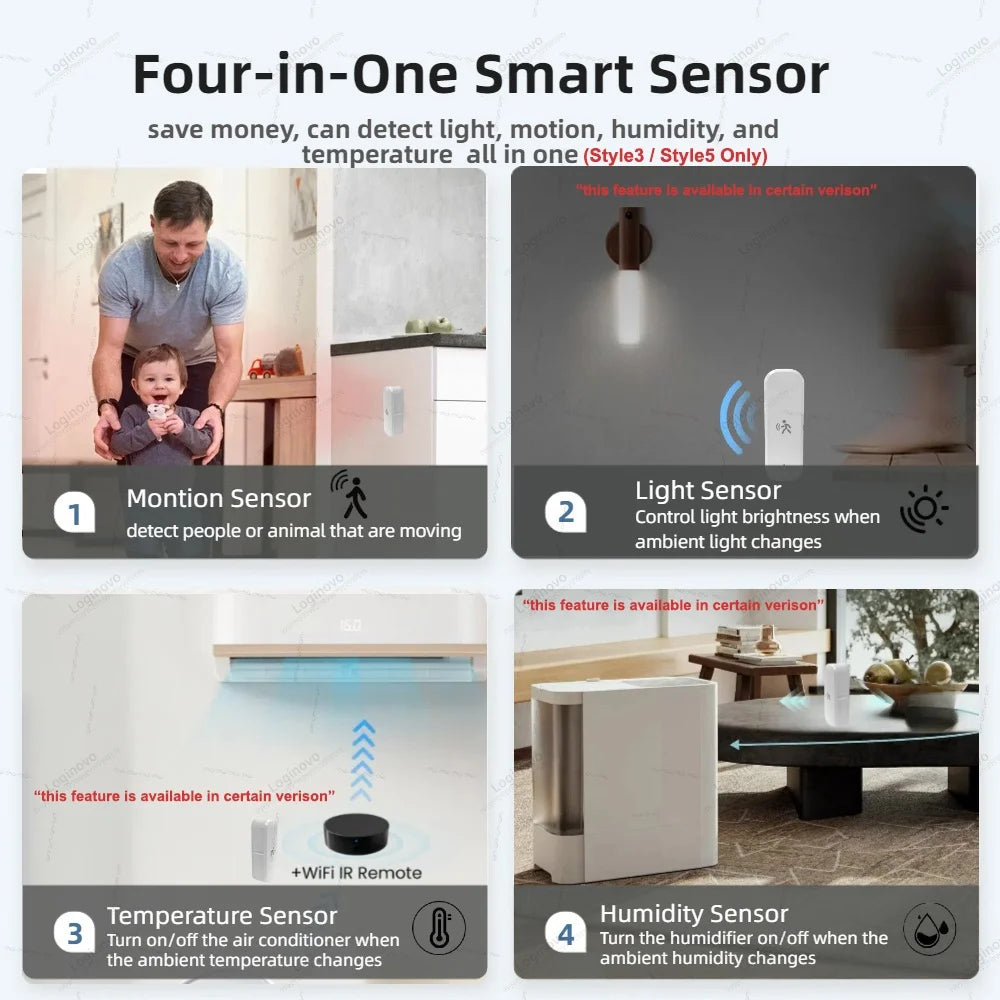 Zigbee PIR Motion Sensor Option Mmwave Radar Humidity Temperature Light Sensor Detector For Tuya Smart Life 2MQTT Home Assistant
