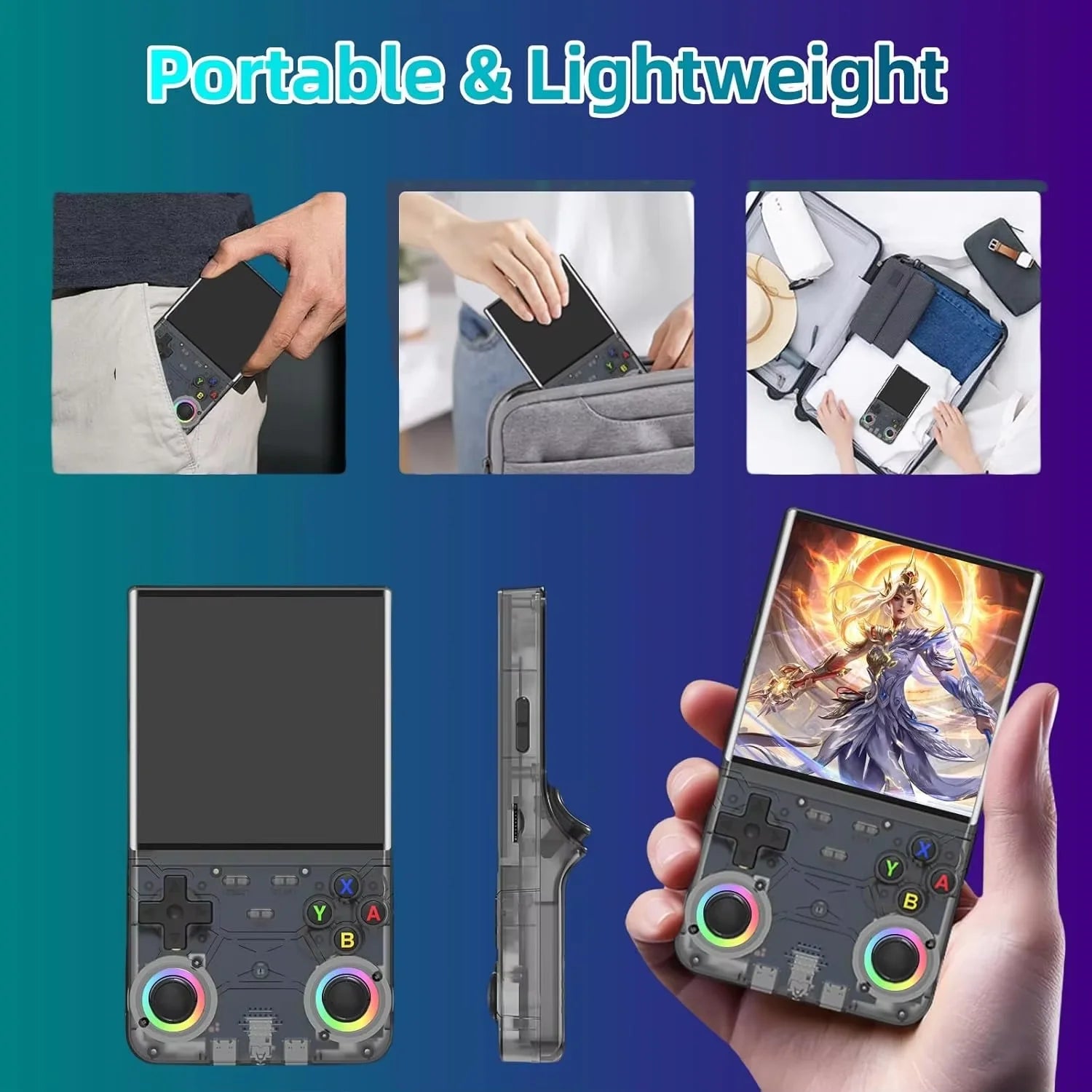 R36S Retro R36 Ultra Handheld Video Game Console IPS Screen 128GB Games Portable Pocket Player Linux System R36XX PRO