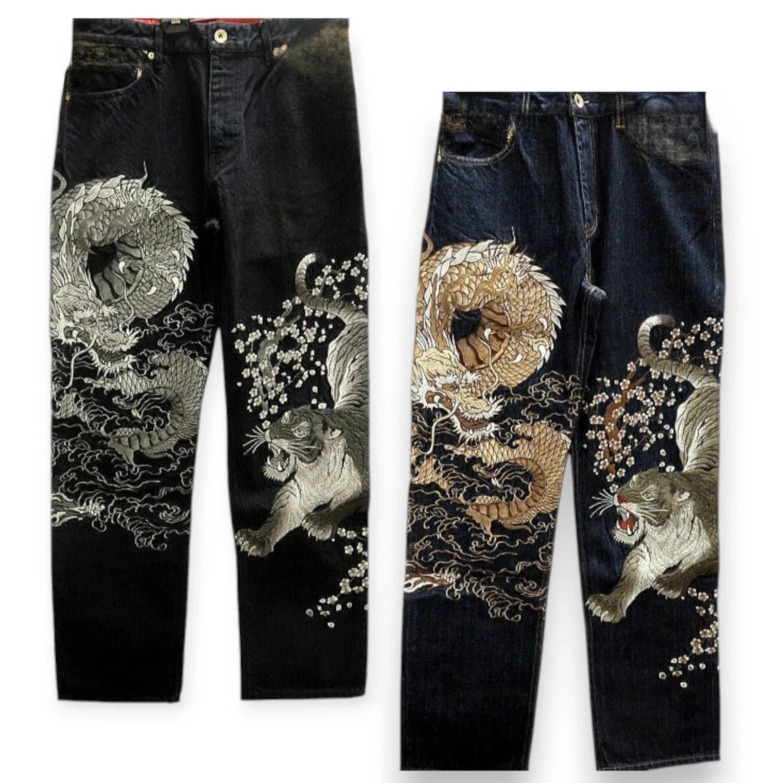 Vintage Japanese Selvedge Jeans Man Y2K High-end Brand Natural Indigo Dip Dyeing Harajuku Mopping Pants