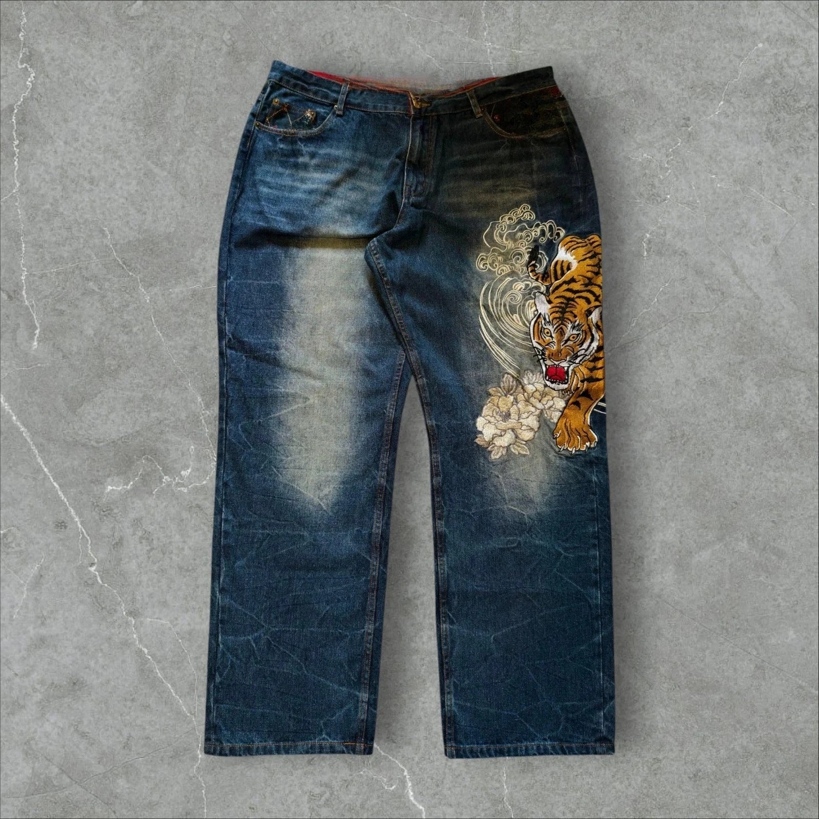 Vintage Japanese Selvedge Jeans Man Y2K High-end Brand Natural Indigo Dip Dyeing Harajuku Mopping Pants
