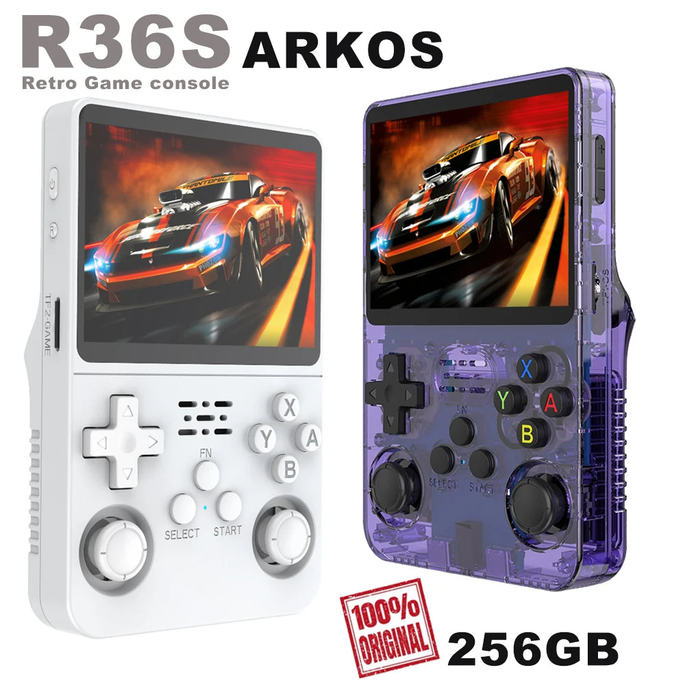 BOYHOM 256G Open Source R36S Retro Game Console - 3.5" IPS Portable Linux ARKOS Handheld | Best Gaming Gift (64G/128G Options)