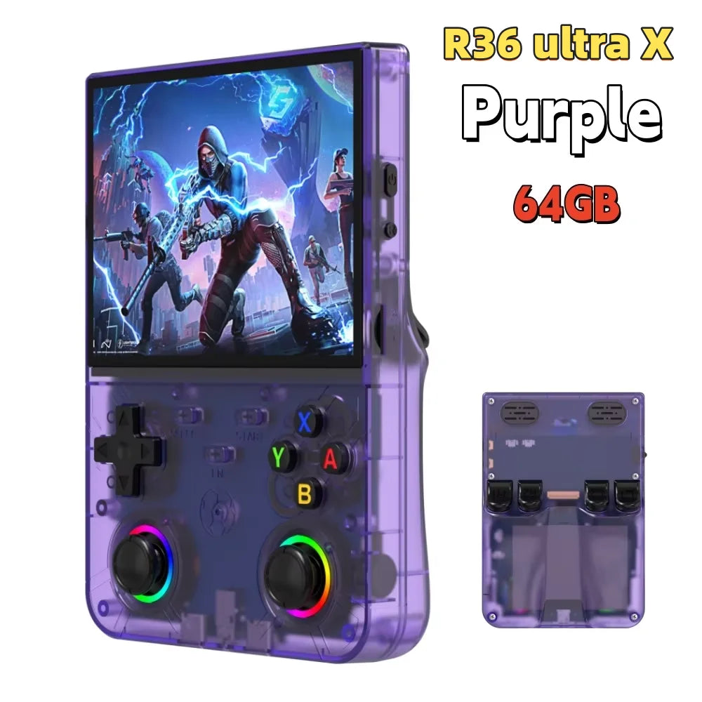 R36S Retro R36 Ultra Handheld Video Game Console IPS Screen 128GB Games Portable Pocket Player Linux System R36XX PRO
