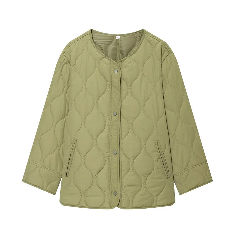 MUJER Black Quilted Jacket Women Padded Demi-season Jackets for Women Long Sleeve Winter Coat Female Outerwears Women's Jacket