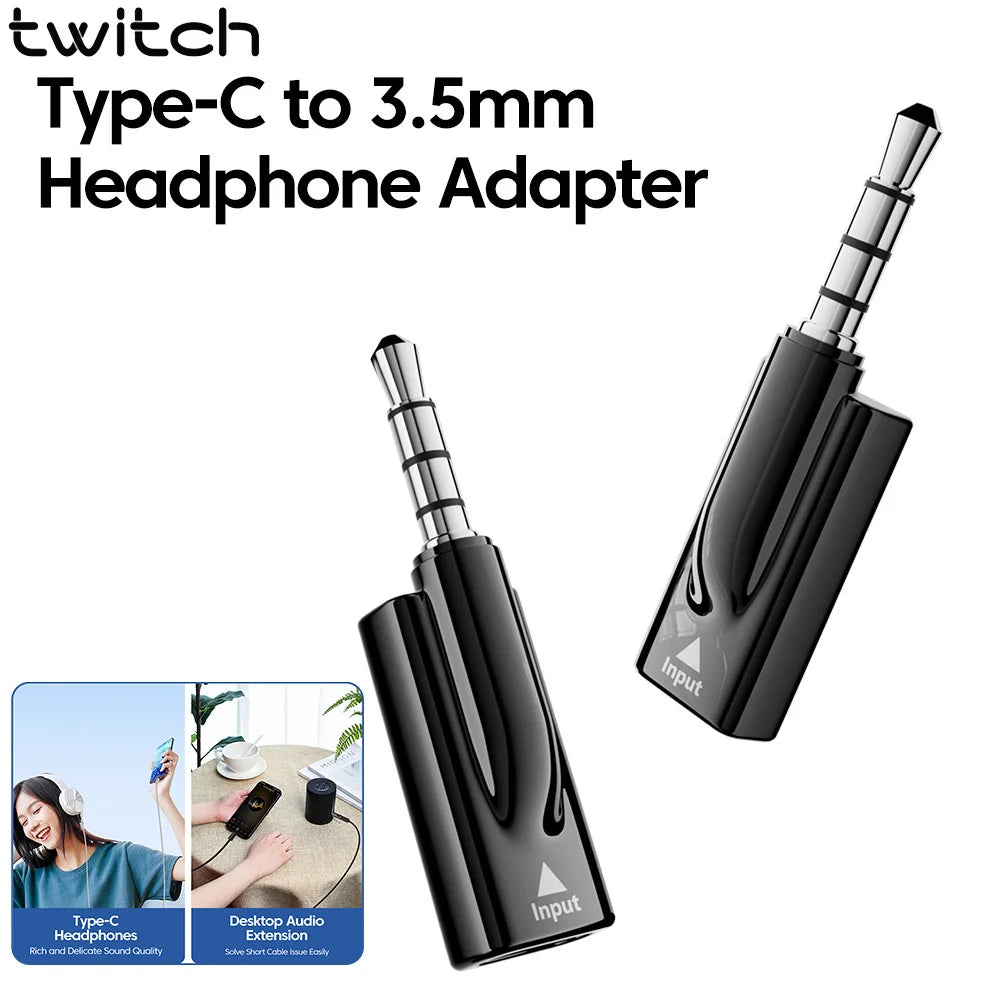 Type C To 3.5MM Jack Headphone Adapter USB C Male To 3.5mm Female AUX Audio Adapter For Type C Wearable Headphone Desktop Audio