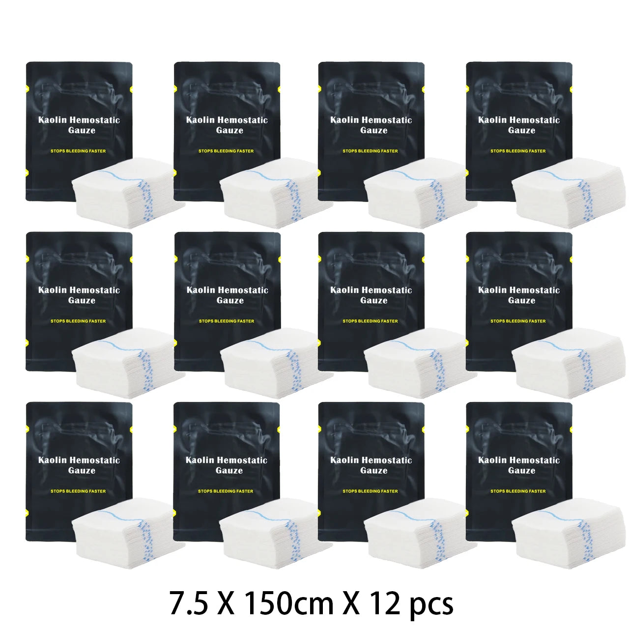 Hemostatic Kaolin Gauze Combat Emergency Trauma Z-Fold Soluble For Ifak Tactical First Aid Kit Medical Wound Dressing