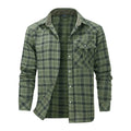 Men's Shirts Spring Flannel Long Sleeve Plaid Checkered Brushed Casual Western Cowboy Pearl Snap Shirt Popular Clothes US Size