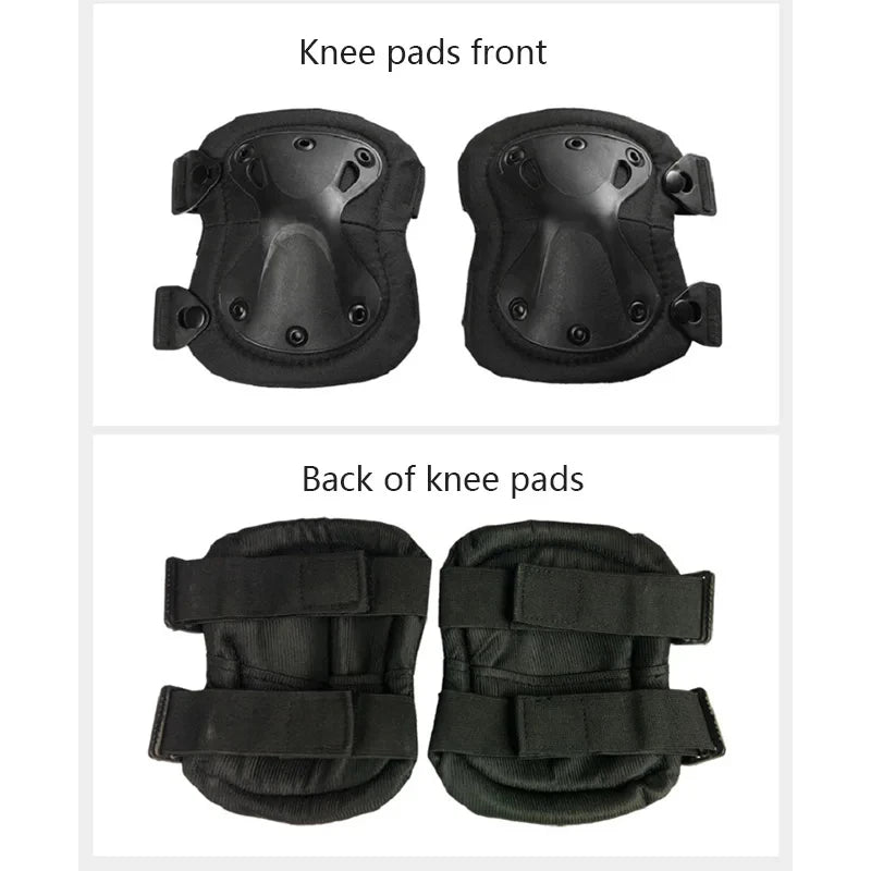 2pcs Outdoor Tactical Knee Elbow Pads Gear for Cycling Mountaineering Hiking - Protective Sports Gear