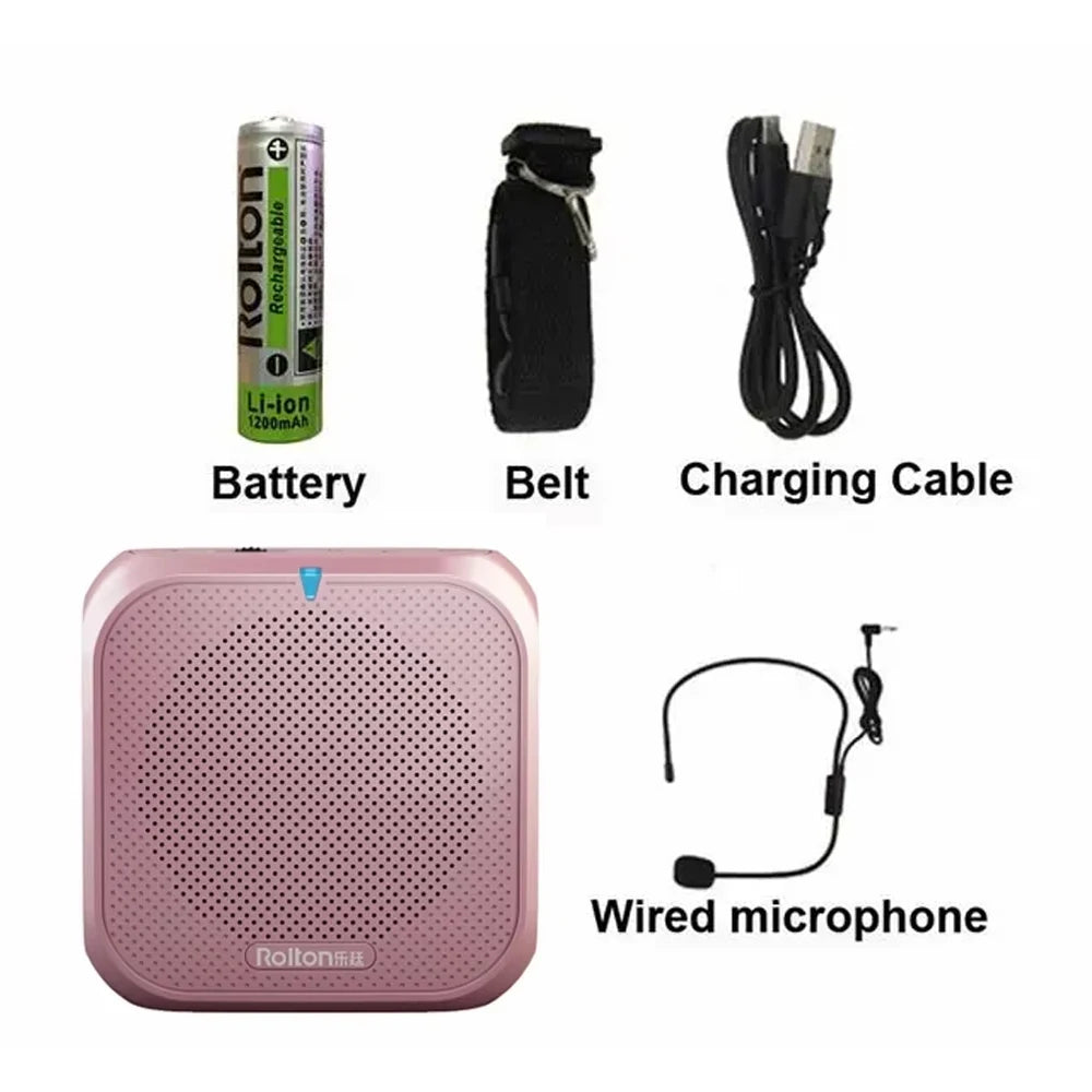 Headworn Microphone Loudspeaker Voice Amplifier Recorder Mic Speaker Audio Mini Wired Mikrofon Mike Sound Battery Kit Headset